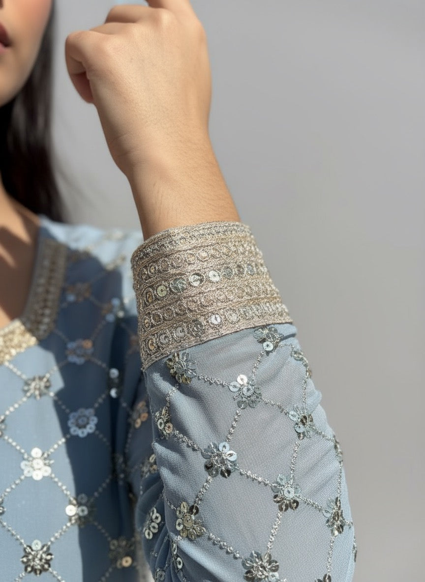 Royal Embroidered Blue Gown