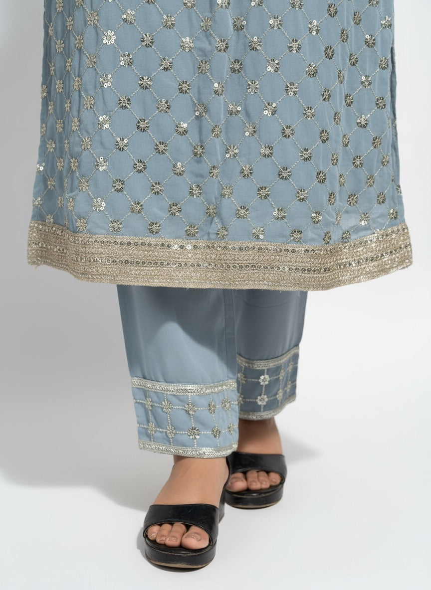 Royal Embroidered Blue Gown